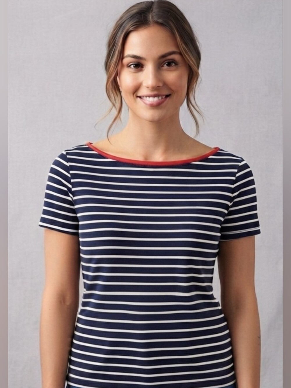 Tommy Hilfiger Striped Short Sleeve Boatneck Tee Medium NWT